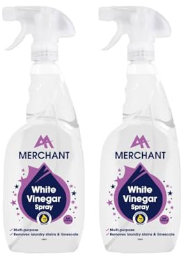 2 x 850ml Natural White Vinegar Multi Surface Cleaner 850ml, All-Purpose Cleaning Spray for a Spotless Home