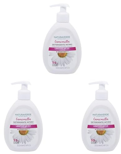 Naturaverde | Natural Beauty - Detergente Intimo alla Camomilla, Donna, con Complesso Prebiotico, pH 3.5, Sapone Lenitivo, 300ml (Confezione da 3)