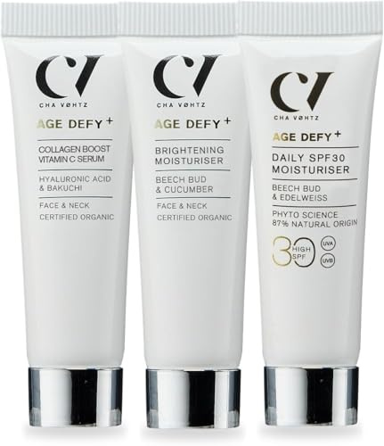 Green People Age Defy+ Timeless Glow Trio - AHA Radiance Mask, Collagen Boost Vitamin C Serum & Liquid Gold Tanning Drops Set