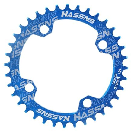 Fahrrad-Kettenblatt, 104 mm, BCD-Kettenblatt, rund, 36 Zähne, für 8/9/10/11/12 Gänge, Einzelkettenring, Mountainbike, Rennrad, Blau