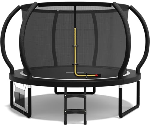 Flamaker Garden Trampoline for Children, 7.5ft/10ft/12ft/14ft Trampoline Outdoor Safety net and Padded Poles for Children Indoor Outdoor Fitness,Maximum up to 150 kg