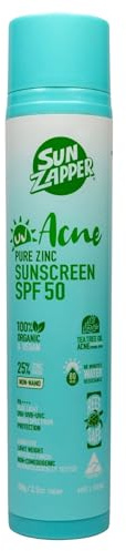 Sun Zapper Pure Zinc SPF 50 Acne Non Comedogenic Sun Cream for Sensitive Skin