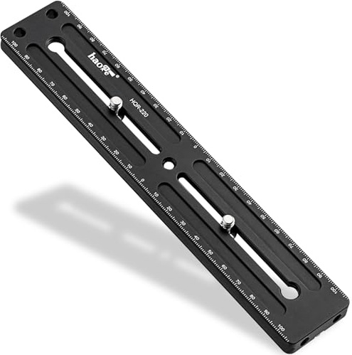 Haoge 220mm Multi-Purpose Long Quick Release Extender Rail Sliding Plate for Camera Tripod Ballhead Clamp fit Benro Arca Swiss Sunwayfoto