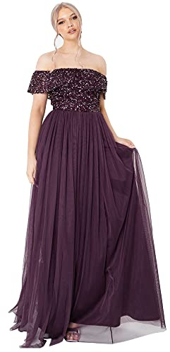 Maya Deluxe Bridesmaid dress dam, Berry, 50 SE