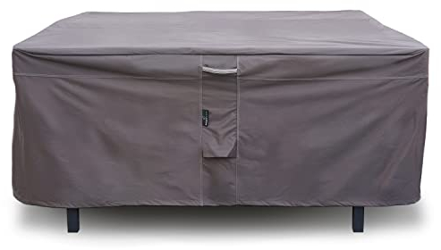 RASENWERK® - Abdeckplane Gartenmöbel 600D Oxford Gewebe - Abdeckung Gartenmöbel Winterfest Atmungsaktiv, Wasserdicht, Wetterfest, UV-Beständiges Material - Rechteckig (250x200x80cm) Grau/Espresso