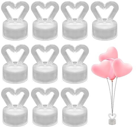 Ballongewicht für Helium, 10 Stück Luftballon Beschwerer, Helium Ballongewichte Kegel Luftballon Beschwerer Kunststoff Set für Hochzeit Geburtstag Party Dekoration