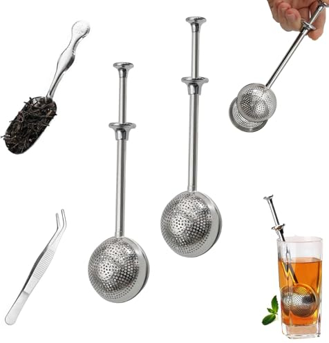 Colino da tè in acciaio inox, per tè sfuso, rosa, caffè, spezie, filtro da tè, tubo, parti di tè