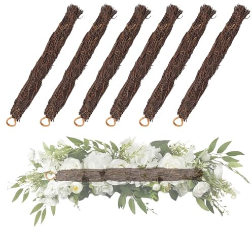 Temfmy Natural Grapevine Swag Base, 6 PCS, DIY Crafts Decorative Swag for Holiday Party Decor