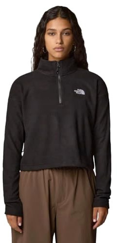 The North Face NF0A855N4H01 Women’s 100 Glacier Cropped ¼ Zip Maglia Lunga Donna TNF Black-NPF Taglia XS