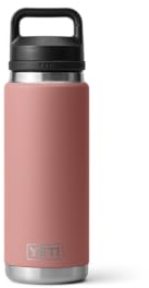 YETI Rambler Bottle Chug, Vaccum Insulated Stainless Steel Bottle with Leakproof Chug Cap, Sandstone Pink, 26 oz (769 ml)