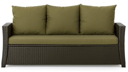 Setgarden® Cojín para banco - Cojín de asiento para exteriores para banco de jardín para polirratán - Relleno de almohada para exteriores - Relleno de cojín para columpio de Hollywood de ratán (verde