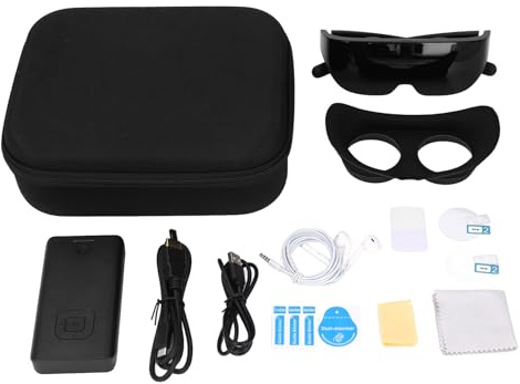 Brilluxa Occhiali VR, visore per realtà virtuale 3D wireless con schermo WiFi 4K regolabile e ricaricabile, occhiali VR per esperienza immersiva di gioco e film