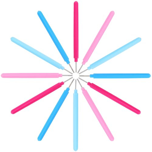 SAFIGLE 12 Piezas Bolígrafos Ranurados para Quilling de Papel, Herramienta para Filigrana Artesanal, Bolígrafo de Aguja Bifurcado de Plástico y Acero Inoxidable para Manualidades y