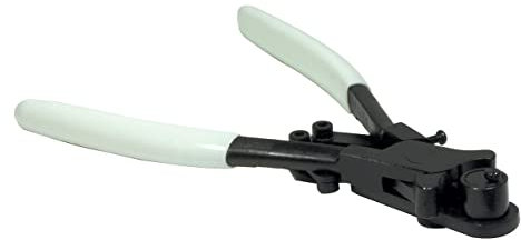 The Beadsmith Pince à cintrer pour fils/anneaux, 180 mm, poignée en PVC blanc, poignée à ressort, outil pour plier et courber les fils, les anneaux, les tiges et les bandes métalliques