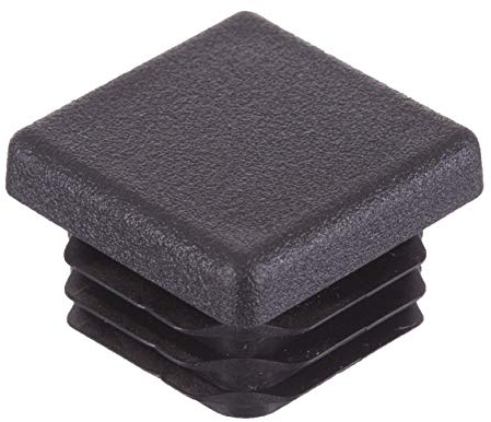 16 Pieces - Variety of Sizes - Square Tube Ribbed Inserts End Caps Stoppers Plugs for Table Chair & Furniture Legs by Lifeswonderful (40mm, Black)