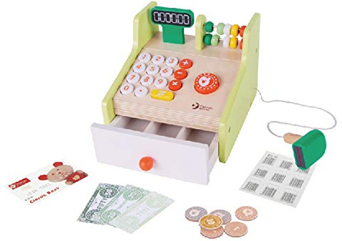 Classic World - Kinderkasse aus Holz, Pretend Play Supermarkt Shop Till Pädagogisches Rollenspiel, Geeignet für 3+ Jahre