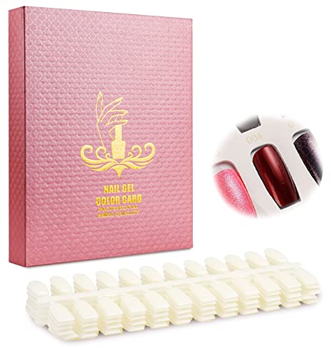120 Couleurs Présentoir Ongle,avec 120 pcs Faux Ongles Conseils, Presentoir Nail Art,Nail Gel Polonais Affichage,Graphique Vernis À Ongles Conseil Carte