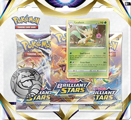 Pokémon-Sammelkartenspiel: Schwert und Schild 9: Strahlende Sterne – 3er Booster Display, Kartenspiel, ab Alter 6, für 2 Spieler, 10 Minuten Spielzeit