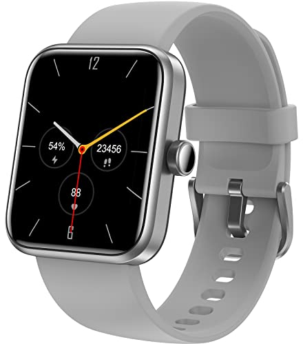 TOZO S2 Smartwatch Damen Herren, Fitness Tracker Sportuhr mit Herzfrequenz, Schlafmonitor, Schrittzähler, HD Touchscreen 5ATM Wasserdicht Fitnessuhr für Android iOS - Grau