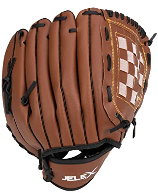 JELEX Safe Catch Baseball Handschuh Links für Rechtshänder (Braun)