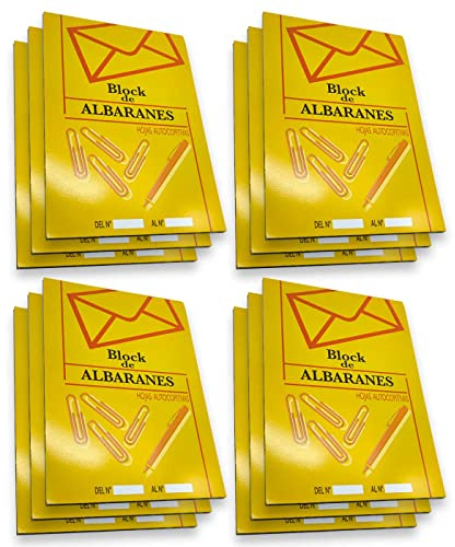 Acan Tradineur – Pack de 12 Bloc de albaranes ¼ - Registro de Venta, Gastos, inversión y factura recibidas - Ideal para la gestión de la Tienda - 21 x 15 cm