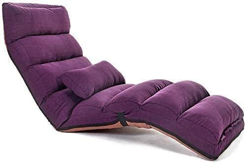 Sun Lounger Reclining Chairs Lazy Sofa Bedcotton Sofa Chair Floorleisure Japanese Deck Chairback Chair Bay Window Office Living Room - Folding 6 Gear Adjustmentdetachable Sun Lounger chairPurple