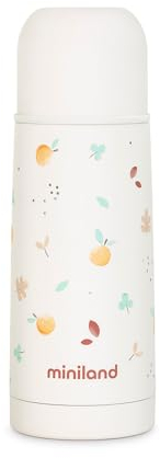 Miniland - Termo Bebé para Líquidos de Acero Inoxidable, Mantiene Temperatura más de 24h Frío y Calor, Cierre Hermético y Sistema Antigoteo. 350 ml (Valencia)