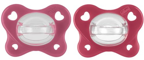 Chicco Gommotto Dual Soft, Ciuccio in Silicone 16-36 Mesi, Bicolore, Set di Gommotti con Doppia Morbidezza, Supportano la Respirazione e Favoriscono il Corretto Sviluppo della Bocca, 2 Pezzi, Bimba