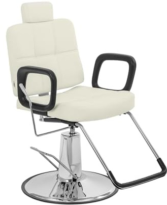 Physa Physa Keswick Beige frisörstol med huvud- och fotstöd sitthöjd 52–64 cm lastkapacitet 150 kg beige barberstol frisörstol höjdjusterbar användningsstol frisör