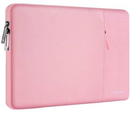HSEOK Tunn Bärbar Datorfodral 13,3 14 tums Fodral, Regn- och Stötsäker Fodral för MacBook Pro 14 och alla modeller 13,3 MacBook Air/Pro, XPS 13/14, de flesta 13-14 PC,Rosa