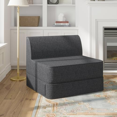BNCKTRD Schlafsessel Schlafsofa Sofabett Einzelsofa Modular Sofa Couch individuell kombinierbare Wohnlandschaft Sitzelement mit Armteil Einzel- und Doppelschicht-Cabrio Bodensofa Dunkelgrau