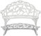 HETFTJN Kleine Gartenbank Balkon Lounge Klein Sitzbank Esszimmer Schöne Gartenbank - Gartenbank 100 cm Aluminiumguss Weiß für Park Garten Draussen Terrassen