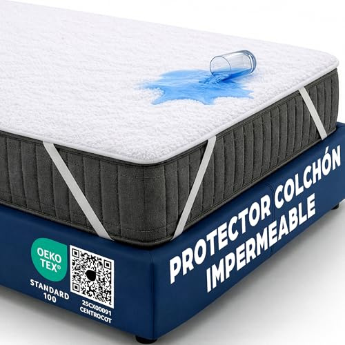 Coprimaterasso Singolo Impermeabile in Cotone 90x190 cm Lenzuolo Cerata Letto Traversa Lettino Protezione in Terry per Materasso Traspirante Antiacaro Anallergico Lavabile in Lavatrice con 4 Elastici
