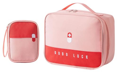 Lot de 2 Trousse de Secours, Étanche Sac de Médecine Portable, Trousse de Médecine Sac d'urgence de Grande Capacité, rangement de médicaments, pour Maison, Bureau, Voyages