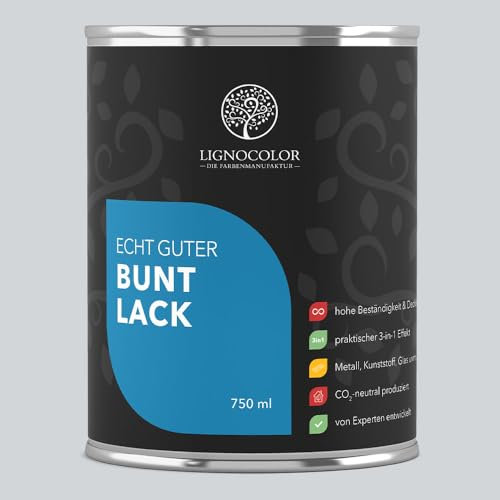 Lignocolor Buntlack matt (750 ml, Pearl) | hochbeständiger Lack für Holz, Metall, Kunststoff & Kinderspielzeug