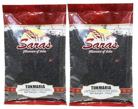 Saras Tukmaria (Basil Seeds) 100g (Pack of 2) | Superfood for Weight Management, Detox & Digestion | Ideal for Drinks, Desserts & Ayurvedic Use | 100% Natural
