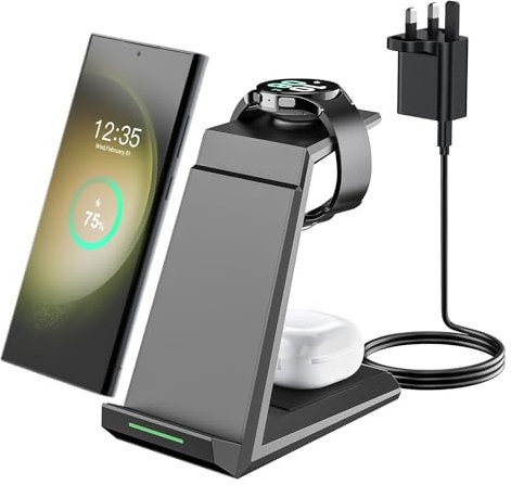 Wireless Charging Station for Google - NANAMI 3 in 1 Wireless Charger for Google Pixel 9 Pro/9 Pro XL/9 Pro Fold/9/8/7/6 Buds Pro 2, Induction Charging Stand for Pixel Watch 3/2, Not for Pixel Watch 1
