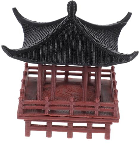Toyvian Ornamento Micro Paesaggio Di Padiglione Cinese Retrò Per Decorazione Giardino e Scrivania, Statua in Plastica Realistica Per Bonsai e Paesaggi in Miniatura, Adatto Per Interni Ed Esterni