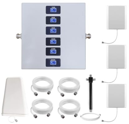 KKBSTR Amplificador 5G Amplificador Señal Movil, 6 Bandas 2G/3G/4G/5G, Tres Antenas Interiores
