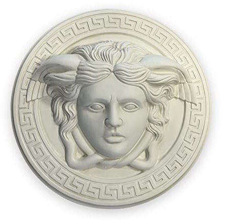 Bavary Handmade Wall Relief Greek Wall Art Antique Medusa Design Hand Made White 50cm