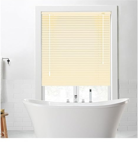 Tende Veneziana Oscurante su Misura, Tende Veneziane in Alluminio per Finestre, 25mm Lamelle Persiane Veneziane da Interno per Ufficio Bagno Camera da Letto(Yellow)
