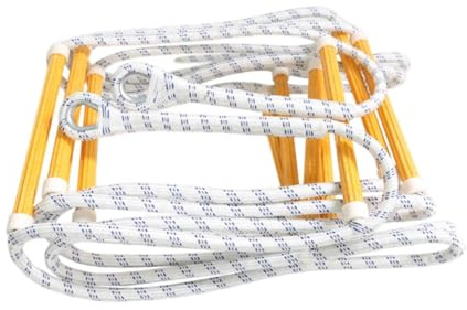 LOVIVER 16ft Ladder Reusable with Hooks Sturdy Flame Resistant Portable Rope Ladder Emergency Fire Ladders for Office Climbing