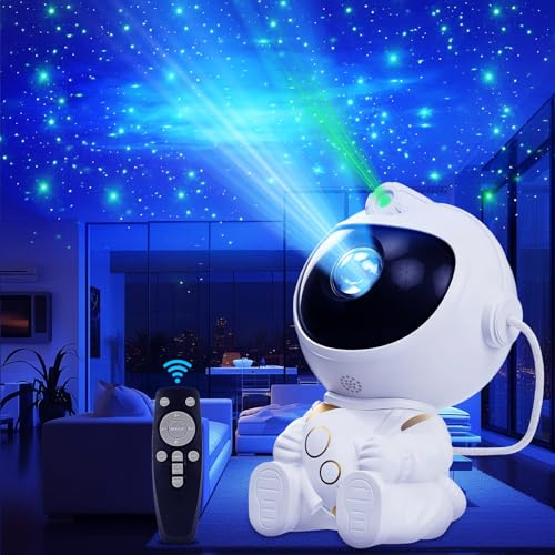 TEWWCEO Proiettore Stelle Soffitto,LED Astronauta Proiettore Stelle,Astronauta Cielo Stellato Galassia ProiettorE con 8 Modalità di Nebulosa & 1 Modalità di Luce Stellare,Regalo per Bambini e Adulti