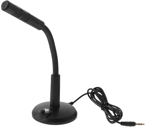 OUNONA Microphone D’Ordinateur Portable Bureau 35 MM Noir Microphone Polyvalent pour Chat Vocal Enregistrement et Réunions Micro de Table Compact et Portable Interface Jack Audio