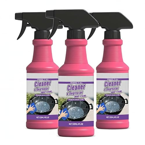 Grillreiniger, Grillreiniger Spray, Backofen- und Grillreiniger Reinigungsmittel für Gasgrill, Edelstahl, Gusseisen (3pcs, 120ml, Grillreiniger)