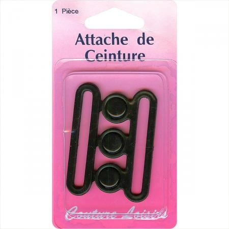 Hemline H458 Black Plastic Cummerbund Clips 1 Piece Wider Elasticated Belt