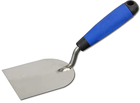 DEWEPRO - Espátula para yeso - Espátula de estuco - Espátula - Ancho: 80 mm - Paleta de estuco -Hoja de acero inoxidable con soporte completamente soldado y extra estable - Mango suave