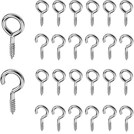 The Bead Shop 25mm Curtain Wire Hook and Eyes - 20 x hooks & 20 x eyes