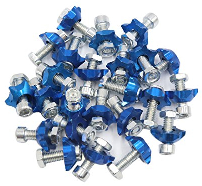 Ruilogod 24PCs blå 6mm tråddiameter motorcykel licensplatta ramskruvar bultar kepsar