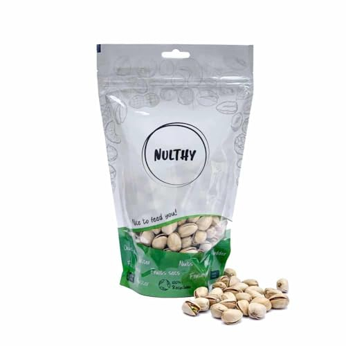 NULTHY - 500gr Pistacho en Cáscara Natural BIO - Frutos Secos Naturales - Frutos Secos BIO - Cultivo Ecológico - Sin Gluten - Vegano